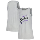 Colorado Rockies Soft as a Grape Women's Gauze High Neck Tank Top - Gray