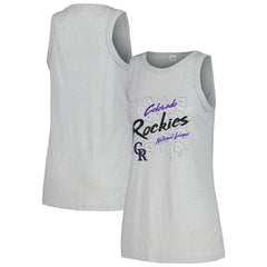 Colorado Rockies Soft as a Grape Women's Gauze High Neck Tank Top - Gray