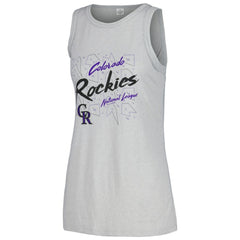 Colorado Rockies Soft as a Grape Women's Gauze High Neck Tank Top - Gray
