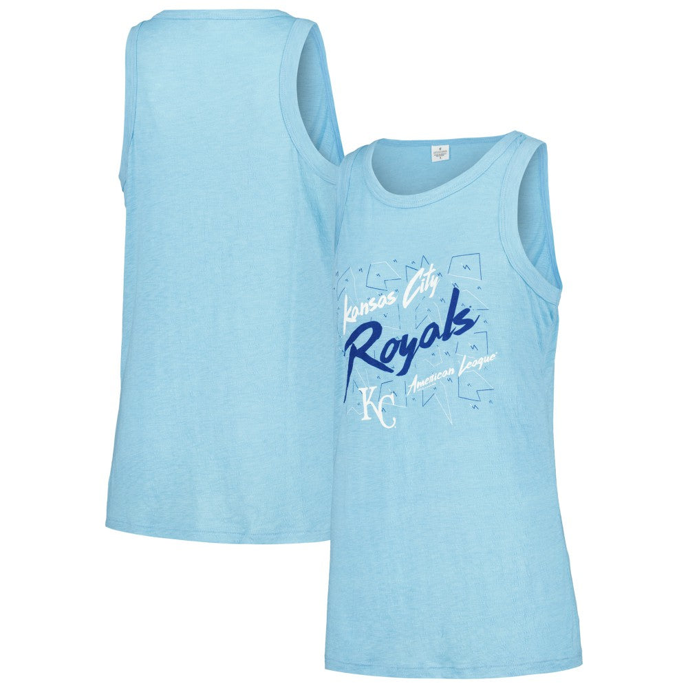 Kansas City Royals Soft as a Grape Women's Gauze High Neck Tank Top - Light Blue