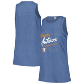 Houston Astros Soft as a Grape Women's Gauze High Neck Tank Top - Navy