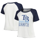 Tampa Bay Rays Soft as a Grape Women's Plus Size Baseball Raglan T-Shirt - White