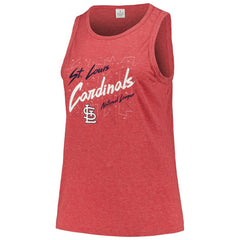 St. Louis Cardinals Soft as a Grape Women's Plus Size Curvy High Neck Tri-Blend Tank Top - Red