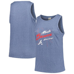 Atlanta Braves Soft as a Grape Women's Plus Size Curvy High Neck Tri-Blend Tank Top - Navy
