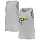 San Diego Padres Soft as a Grape Women's Plus Size Curvy High Neck Tri-Blend Tank Top - Steel