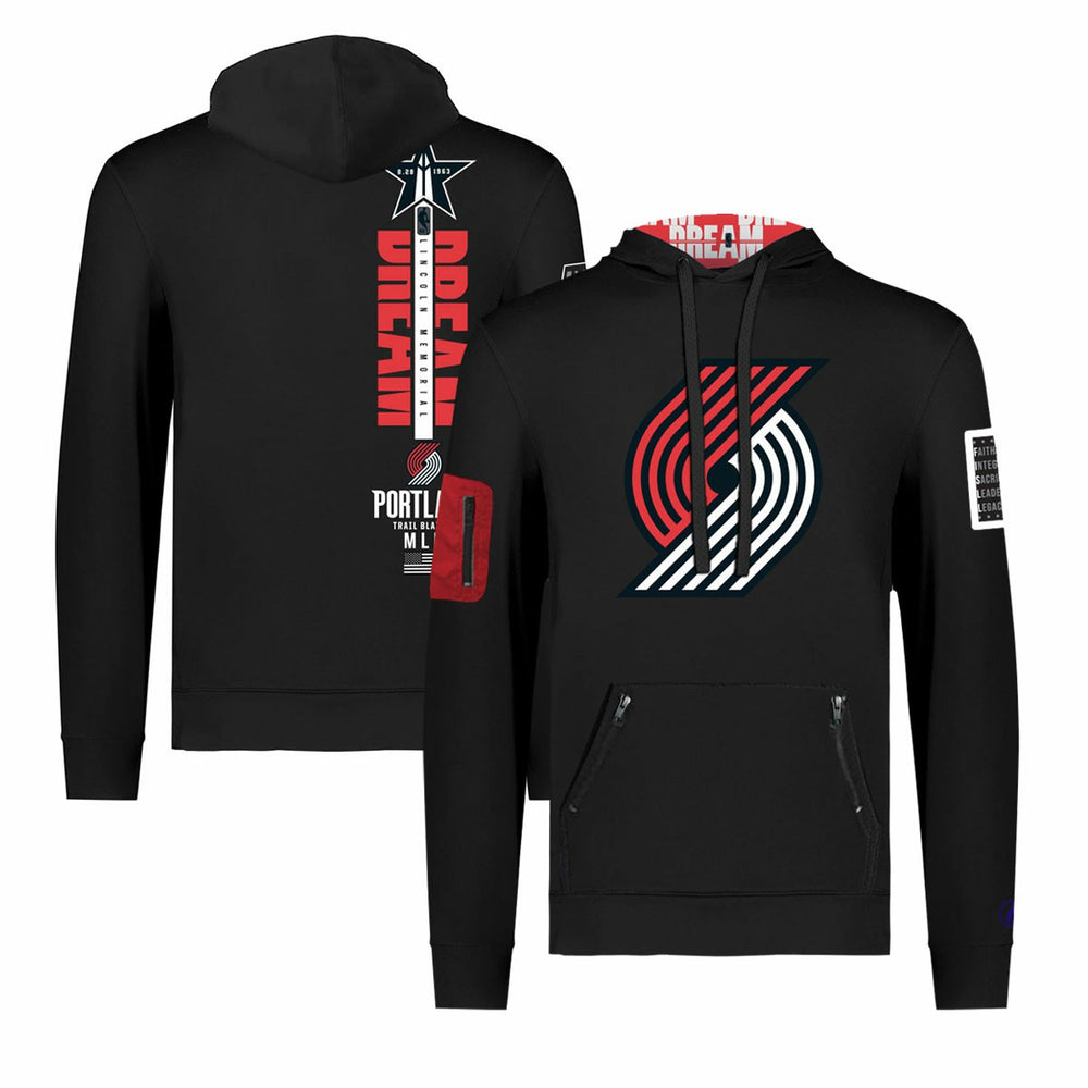 Portland Trail Blazers FISLL x Black History Collection Unisex Pullover Hoodie - Black discount