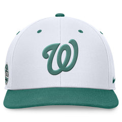 Washington Nationals Bicoastal Two-Tone Pro Performance Snapback Hat - White/Green | Nike