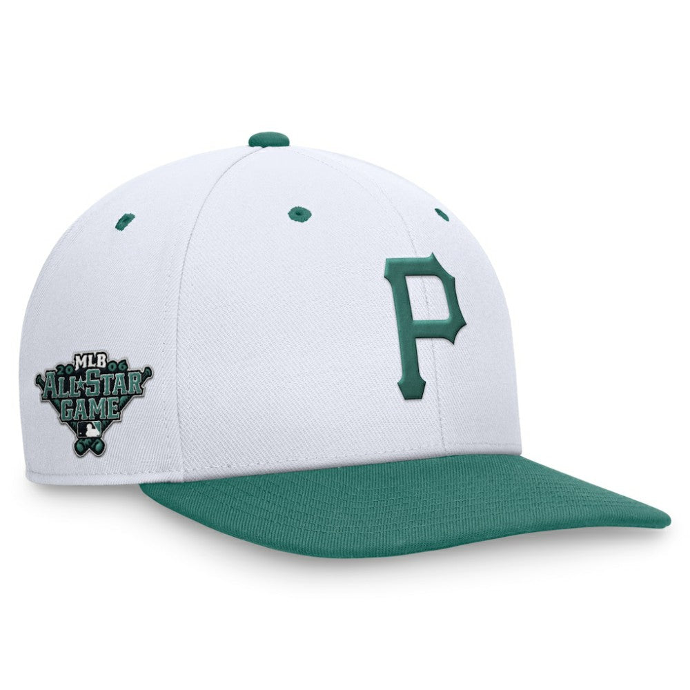 Pittsburgh Pirates Bicoastal Two-Tone Pro Performance Snapback Hat - White/Green | Nike