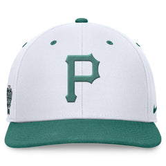 Pittsburgh Pirates Bicoastal Two-Tone Pro Performance Snapback Hat - White/Green | Nike