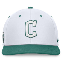 Cleveland Guardians Bicoastal Two-Tone Pro Performance Snapback Hat - White/Green | Nike