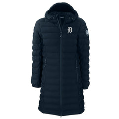 Detroit Tigers Cutter & Buck Women's Mission Ridge Repreve Eco Insulated Full-Zip Long Puffer Jacket - Navy