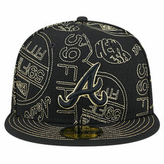 Atlanta Braves 59FIFTY Day Allover Fitted Hat - Black | New Era