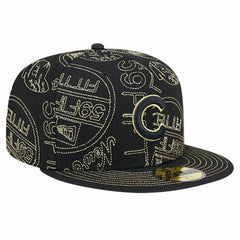 Chicago Cubs 59FIFTY Day Allover Fitted Hat - Black | New Era