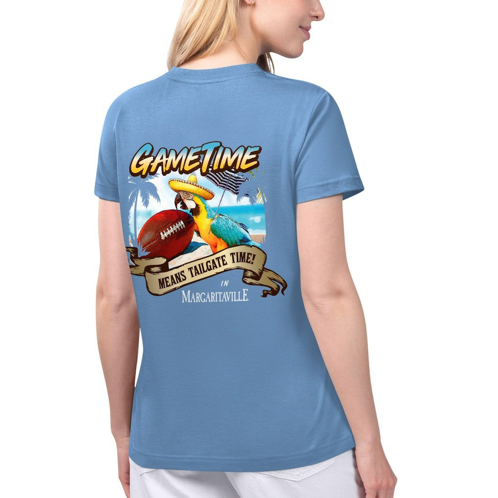 Los Angeles Chargers Margaritaville Women's Game Time V-Neck T-Shirt - Blue online