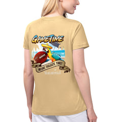 New Orleans Saints Margaritaville Women's Game Time V-Neck T-Shirt - Gold on sale