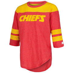 Kansas City Chiefs Starter Women's Fullback Tri-Blend 3/4-Sleeve T-Shirt - Red discount