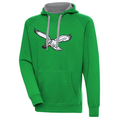 Philadelphia Eagles Antigua Throwback Logo Victory Pullover Hoodie - Kelly Green sale