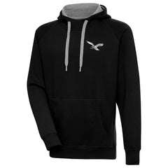 Philadelphia Eagles Antigua Throwback Logo Victory Pullover Hoodie - Black on sale