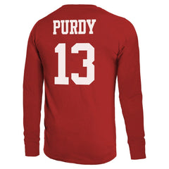 Brock Purdy San Francisco 49ers Majestic Threads Name & Number Long Sleeve T-Shirt - Scarlet sale
