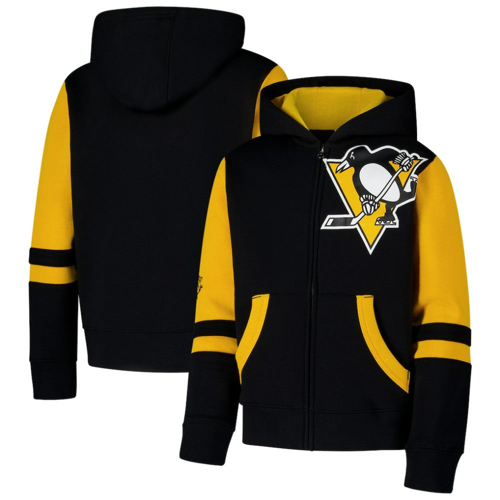 Pittsburgh Penguins Youth Face Off Full-Zip Hoodie Black