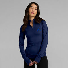 Atlanta Braves Women's Elements Raglan Tri-Blend Quarter-Zip Top - Navy