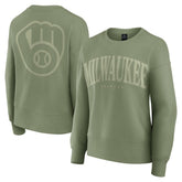 Milwaukee Brewers Women's Elements Flow Pullover Sweatshirt - Green