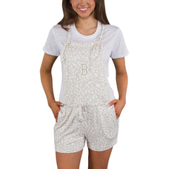 Boston Red Sox Concepts Sport Women's Montana Hacci Knit Romper Overalls - Cream