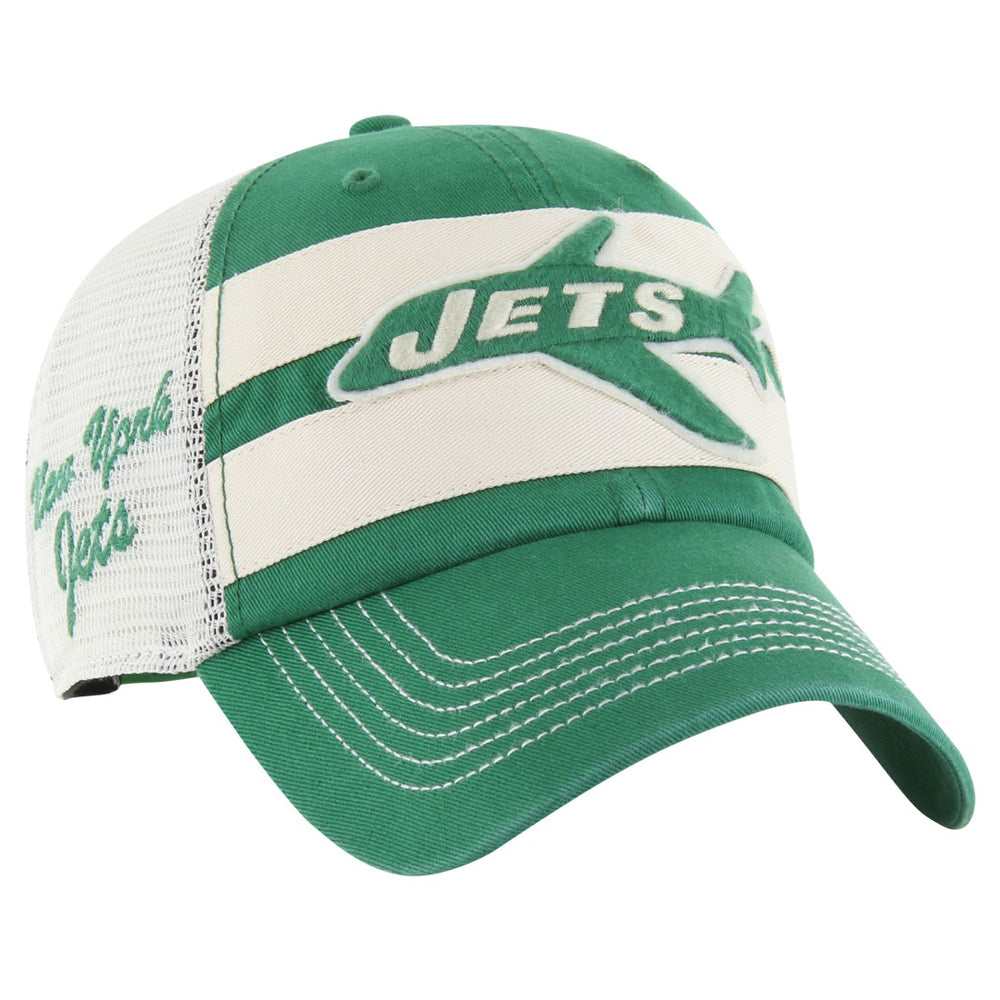 New York Jets '47 Throwback Clubhouse Boon Clean-Up Trucker Adjustable Hat - Kelly Green discount