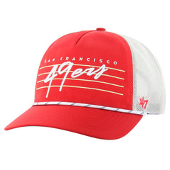 San Francisco 49ers '47 Downburst Relaxed Hitch Trucker Adjustable Hat - Scarlet/White for sale