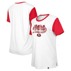 San Francisco 49ers New Era Women's 3rd Down T-Shirt - White/Scarlet online