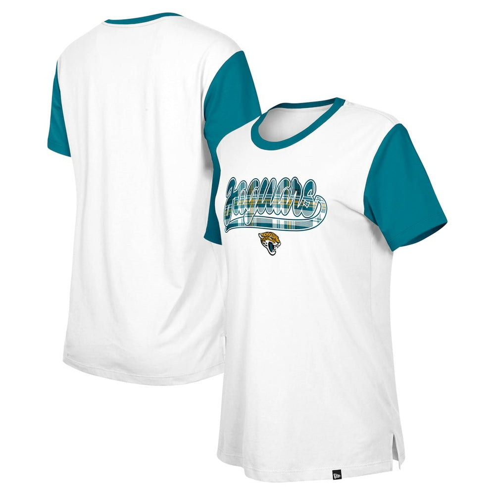 Jacksonville Jaguars New Era Women's 3rd Down T-Shirt - White/Teal online