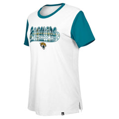 Jacksonville Jaguars New Era Women's 3rd Down T-Shirt - White/Teal online