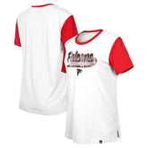 Atlanta Falcons New Era Women's 3rd Down T-Shirt - White/Red on sale