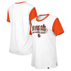 Cincinnati Bengals New Era Women's 3rd Down T-Shirt - White/Orange on sale