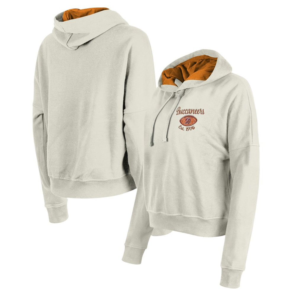 Tampa Bay Buccaneers New Era Women's 3rd Down Historic Pullover Hoodie - Cream sale