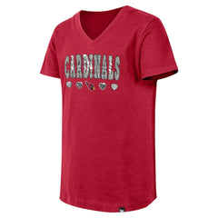 Arizona Cardinals New Era Girls Youth Flip Sequin V-Neck T-Shirt - Cardinal sale