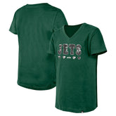 New York Jets New Era Girls Youth Flip Sequin V-Neck T-Shirt - Green online