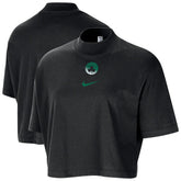 Boston Celtics Women's Courtside Mock Neck Loose Fit Cropped T-Shirt - Black | Nike on sale