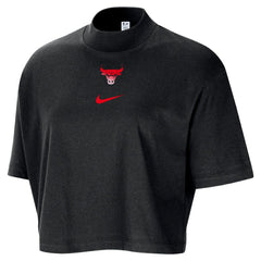 Chicago Bulls Women's Courtside Mock Neck Loose Fit Cropped T-Shirt sale - Black | Nike outlet