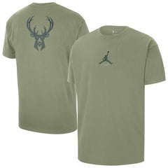 Milwaukee Bucks Jordan Brand Statement Edition Jumpman Flight Heavyweight T-Shirt - Green on sale
