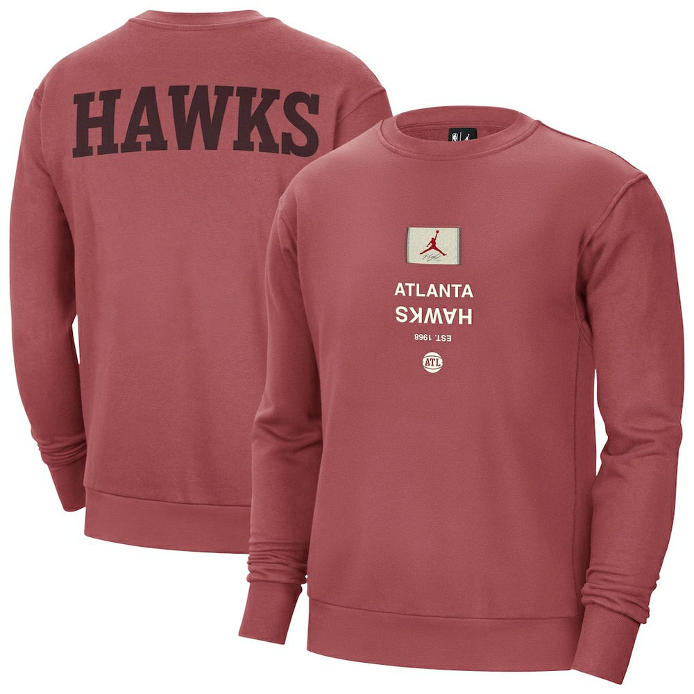 Atlanta Hawks Jordan Brand Courtside Statement Edition Heavyweight Pullover Sweatshirt - Red shop