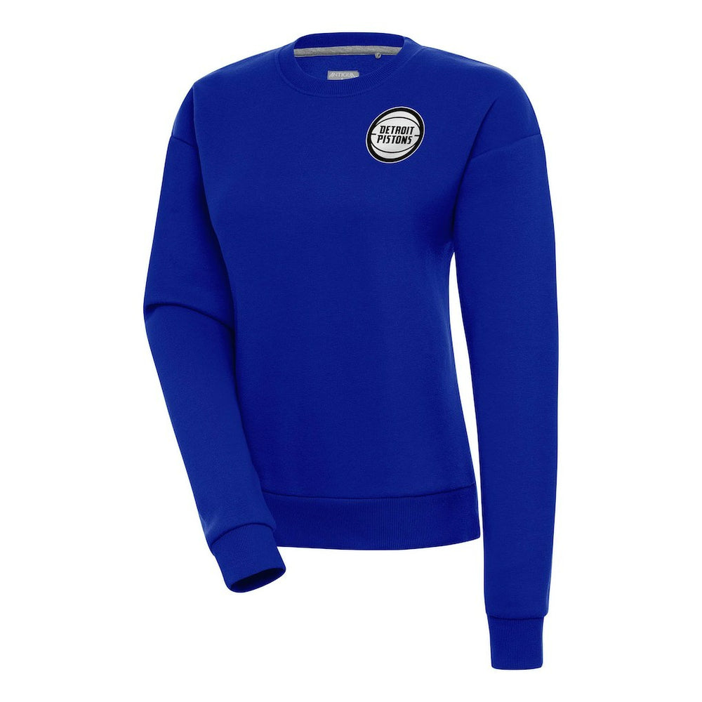 Detroit Pistons Antigua Women's Metallic Logo Victory Pullover Sweatshirt sale - Royal online