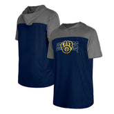Milwaukee Brewers Active Brushed Hoodie T-Shirt - Navy | New Era