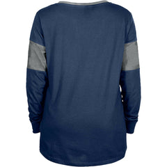 Dallas Cowboys New Era Women's Lace-Up Notch-Neck Long Sleeve T-Shirt - Navy outlet