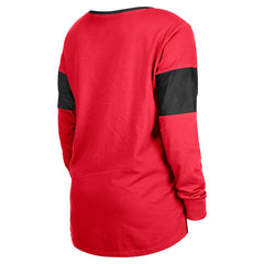 San Francisco 49ers New Era Women's Lace-Up Notch-Neck Long Sleeve T-Shirt - Scarlet online