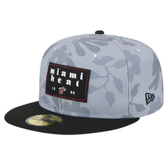 Miami Heat Palm Fronds 2-Tone 59FIFTY Fitted Hat - Gray | New Era outlet