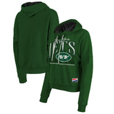 New York Jets New Era Women's Boxy Pullover Hoodie - Heather Green discount