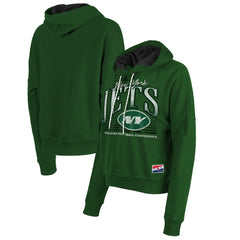 New York Jets New Era Women's Boxy Pullover Hoodie - Heather Green discount