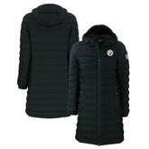 Pittsburgh Steelers Cutter & Buck Women's Mission Ridge Repreve Eco Insulated Long Full-Zip Puffer Jacket - Black sale
