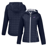Buffalo Bills Cutter & Buck Women's Rainier Primaloft Eco Full-Zip Hybrid Jacket - Navy for sale